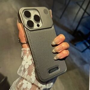 Premium Gray Leather Phone Case
